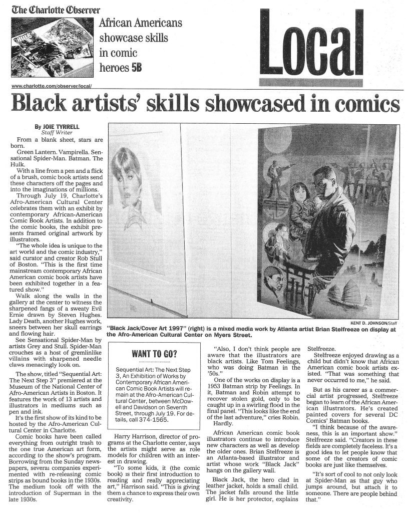 15) The Charlotte Observer – Sequential Art; The Next Step 3 exhibit article.